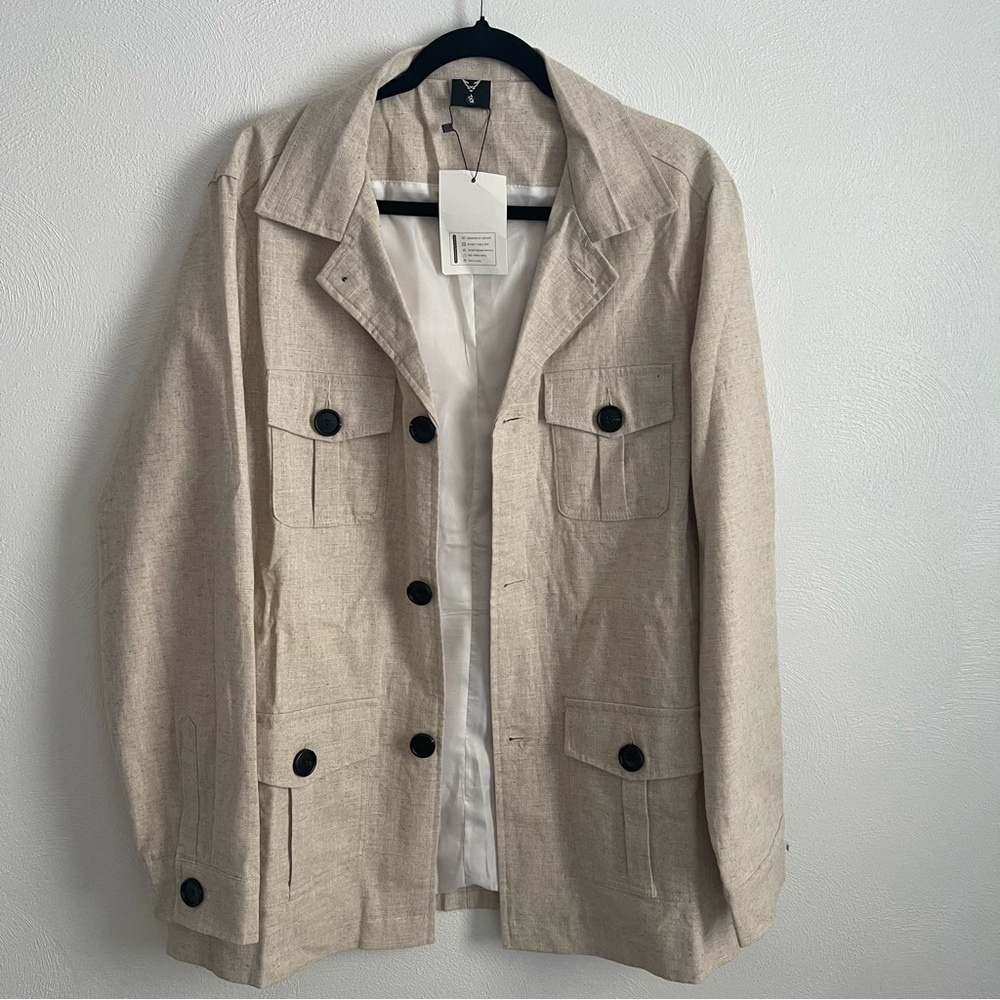 Men's Beige Windbreaker Jacket